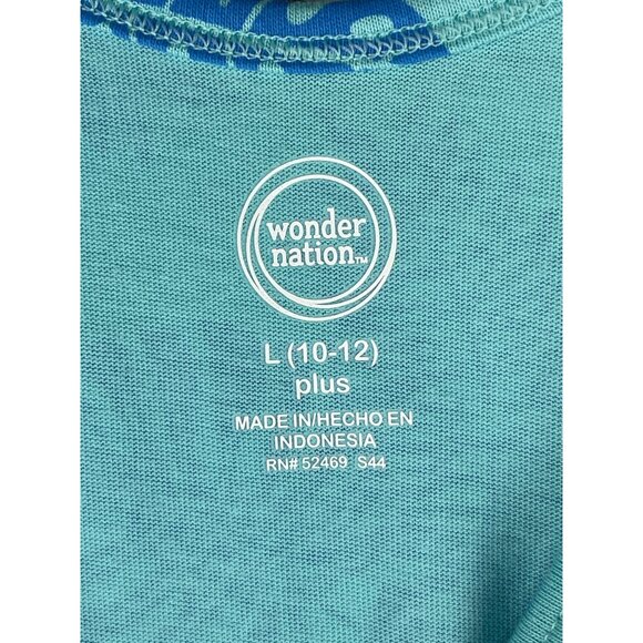 Wonder Nation girls Plus Size L (10-12) Blue Floral Romper - Picture 9 of 10
